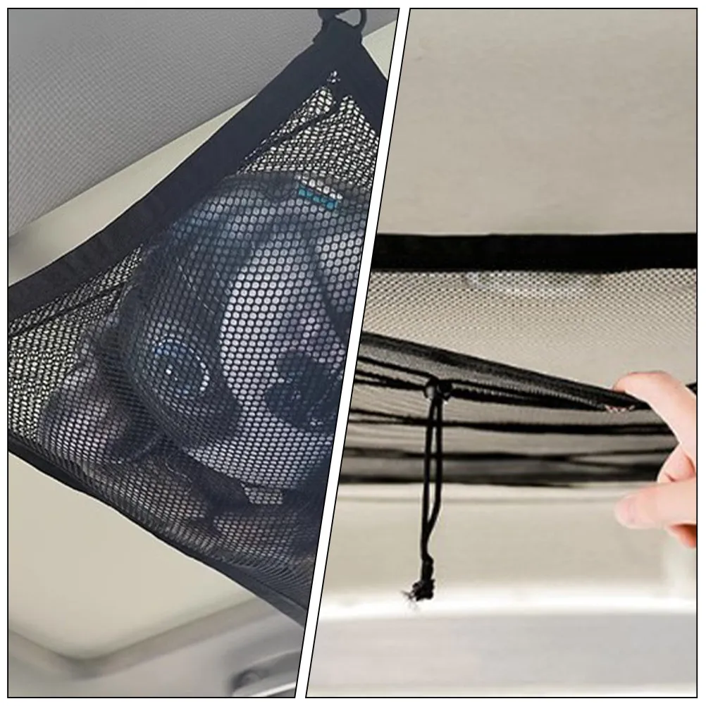 Car Ceiling Storage Net Large Capacity Double Zipper Design Nonwoven Material Car Roof Tent Alternative for Suv Truck Camping