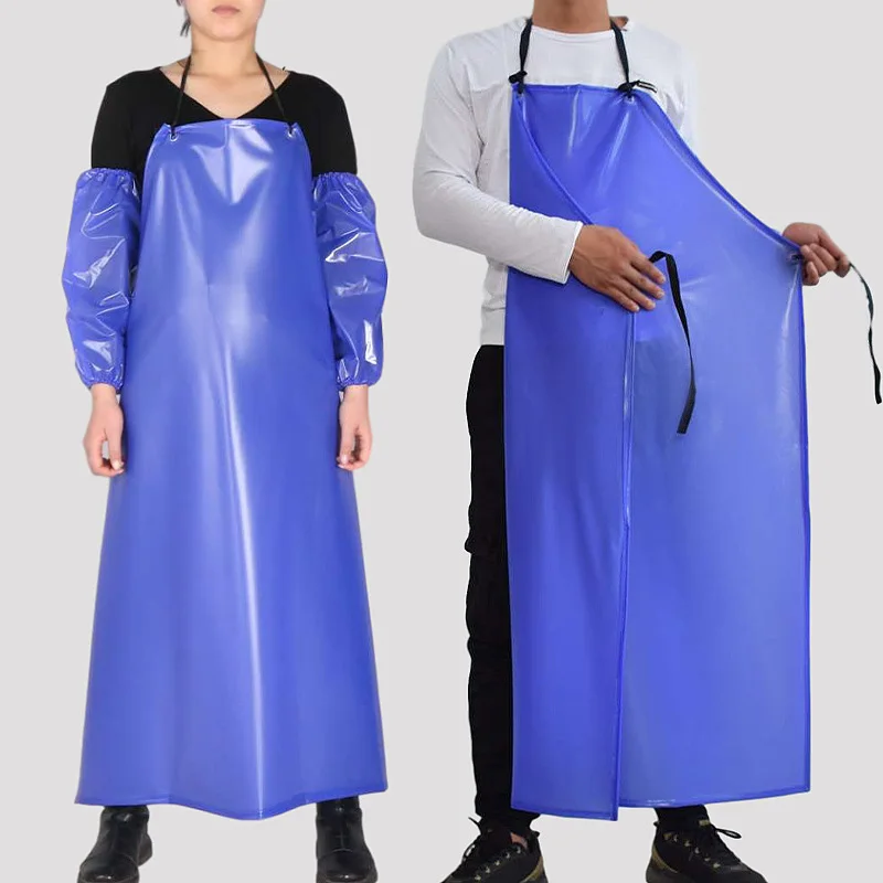 Waterproof Kitchen Apron PVC Oilproof Sleeveless Durable Apron Extra Long Multipurpose Apron For Cooking Cleaning Chef Work