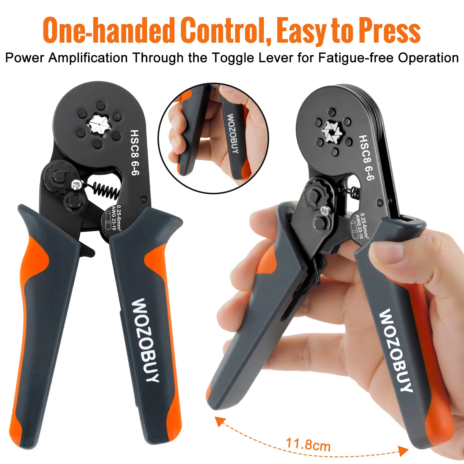 Self-Adjusting Wire Strippers and Crimper Tool,Hexagonal Self-Adjustable Ratchet Ferrule Crimping Tool Kit with Wire Terminals image 2