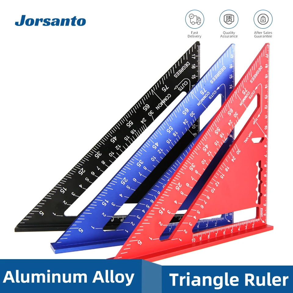 Triangle Ruler 7Inch Measurement Tool Aluminium Alloy Carpenter Set Square Angle Woodworking Tools Try Square Triangular Metric