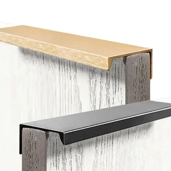 Light Luxury Invisible Right Angle Long Handle Black Modern Non Perforated Dark Drawer Cabinet Door Cabinet Wardrobe Door Handle