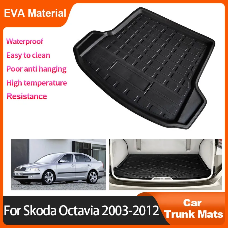 

Car Rear Trunk Mat For Skoda Octavia 2 MK2 1Z 2003-2012 2010 2007 Waterproof Protective Anti-Slip Storage Pad Carpet Accessories