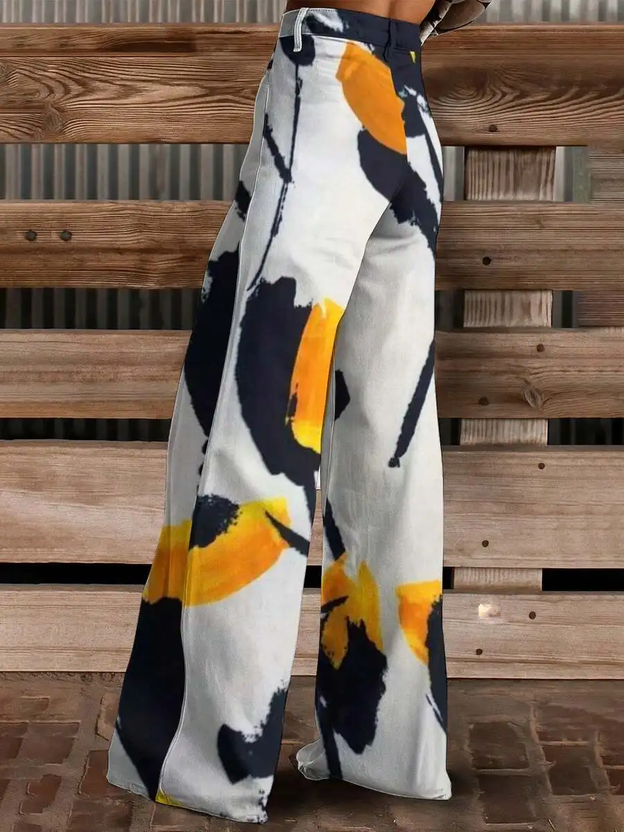 Floral Print Plus Size Women's Jeans for Summer