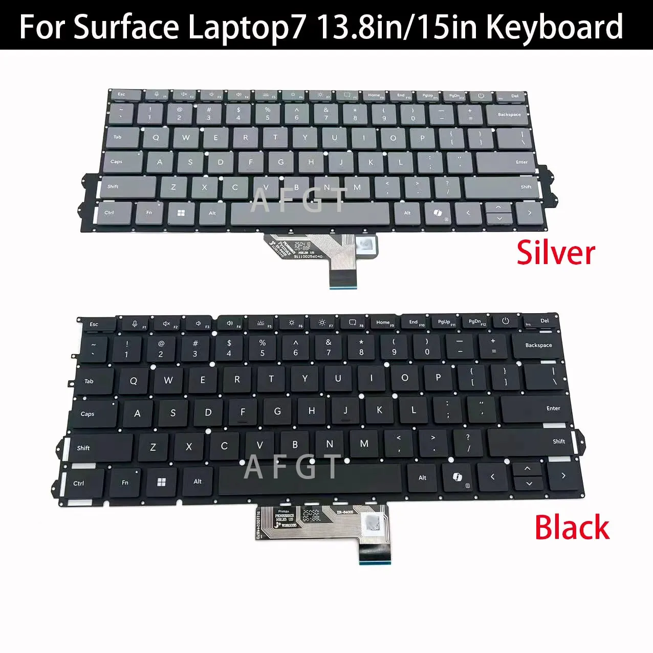Original Keyboard For Surface Laptop7 Keyboard 13.8Inch 15 Inch Black Silver 2036 2037 2107 2108 US Version Tested Well