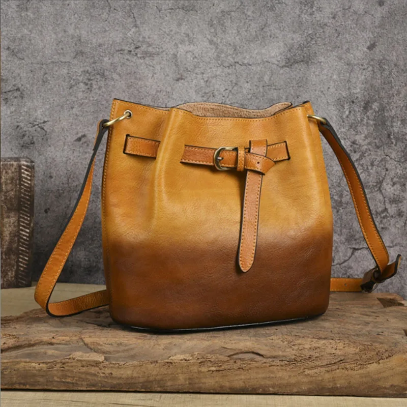 

Real leather retro vegetable tanned leather women's bag new trend multi-purpose large capacity shoulder bag crossbody bag