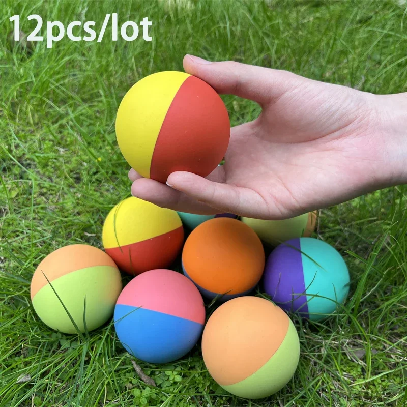 12pcs/lot 5.5cm Durable Random Color Racquetball Low Speed Rubber Hollow 125-135CM Elasticity Fitness New Squash for Competition