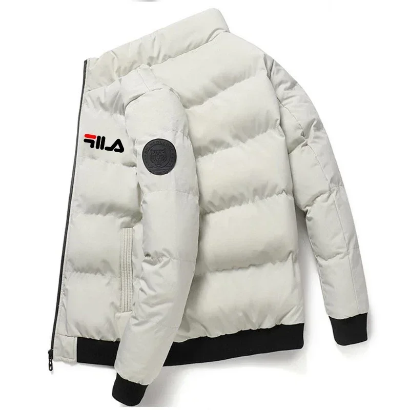 Nova Jaqueta Curta Masculina Outono Inverno 2026, Casaco Acolchoado de Algodão com Zíper e Gola Alta, Moderno, Casual para Exterior, Quente e Leve