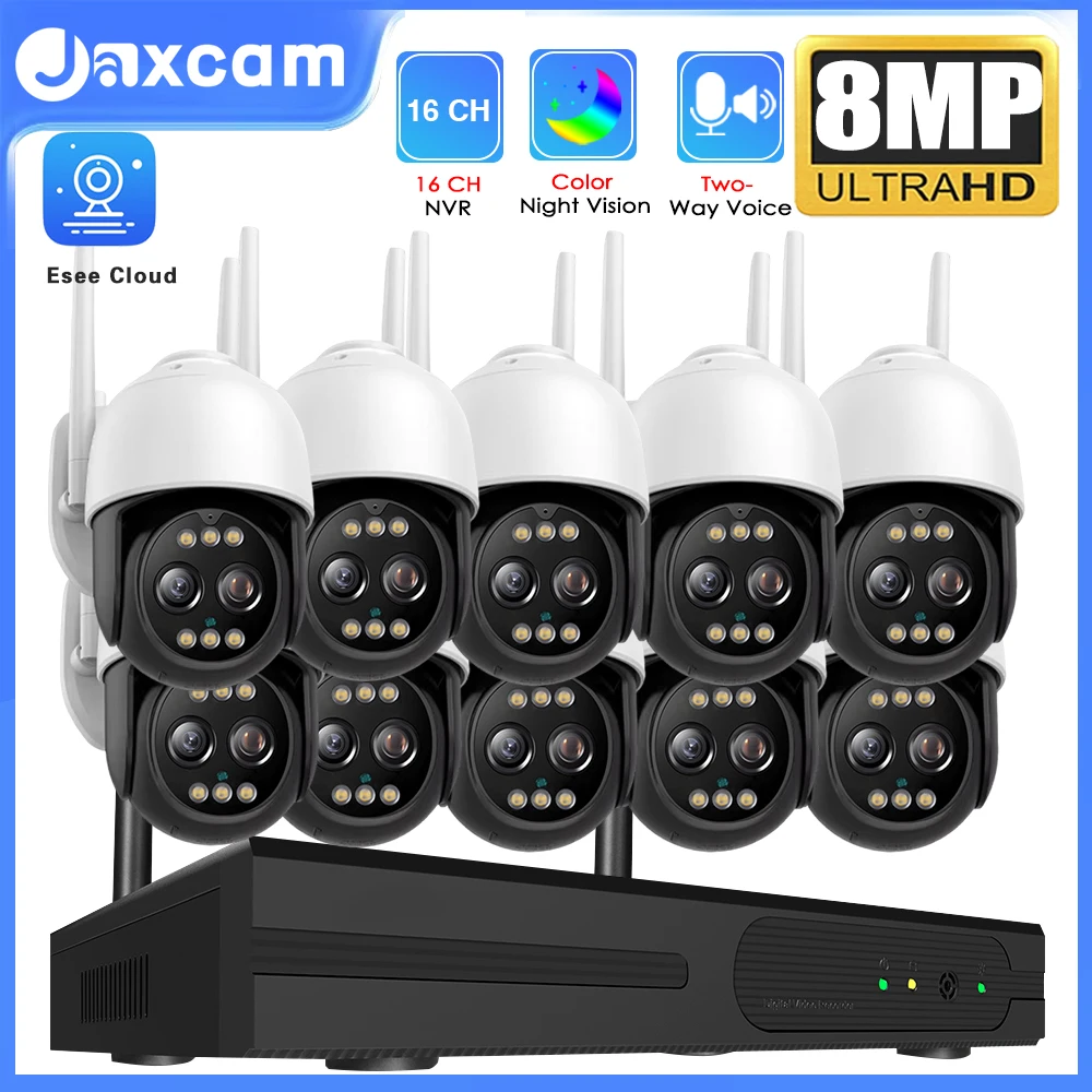 

Беспроводная система видеонаблюдения 16-канальный NVR 4K 8MP Цветной комплект ночного видения Комплект видеонаблюдения Wi-Fi Nvr Комплект CCTV Открытый IP66 Камеры с 10-кратным зумом