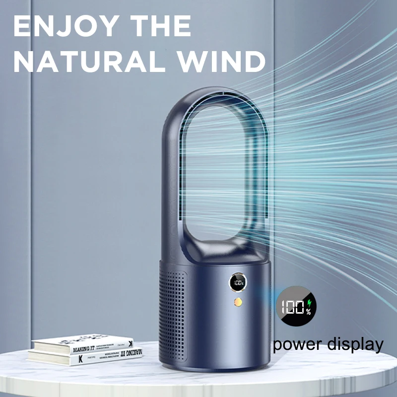 مروحة سطح المكتب بلا شفرات ، شحن USB ، عمودي ، صغير ، مهجع الطلاب ، مكتب بجانب السرير ، جديد ،