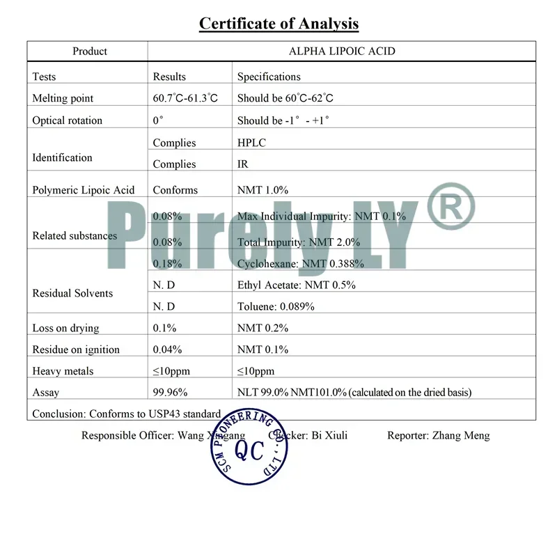 50g-1000g 99% Alpha Lipoic Acid