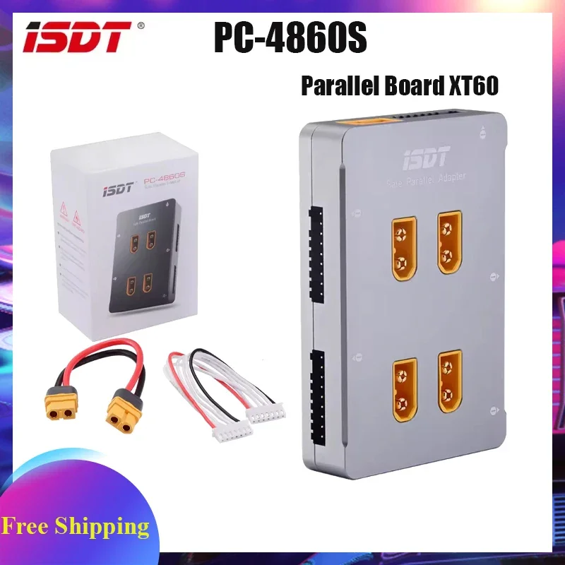 ISDT PC-4860S PC4860 1-8S Safe Parallel Board XT60 CNC Parallel Charging Board For Lipo Gaoneng Tattu Battery 4860 4860S FPV RC