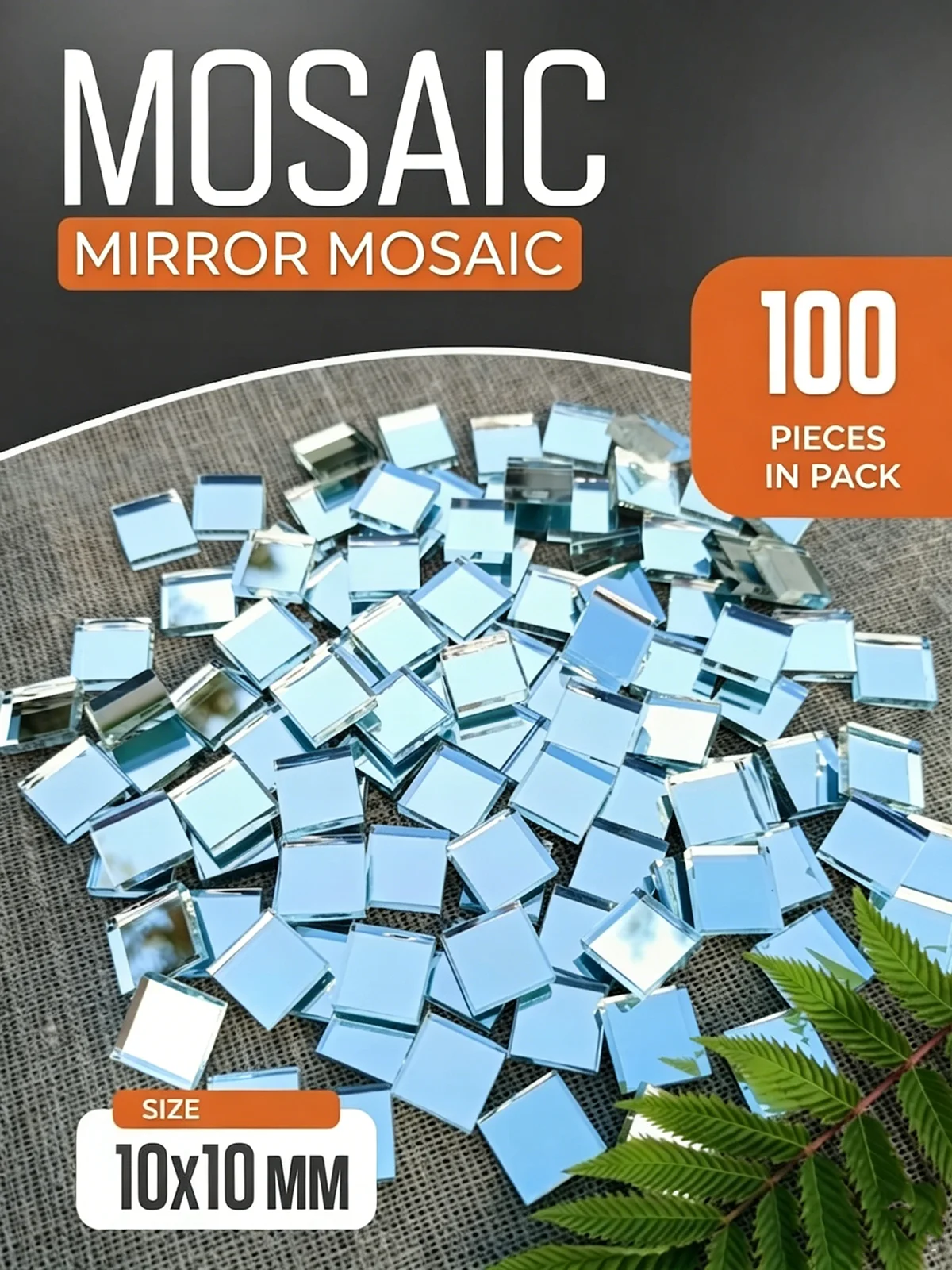 10*10MM 100Pcs Self‑Adhesive Mini Square Glass Mirror Mosaic Tiles Stickers DIY Handmade Craft Bathroom Party Home Wall Decor