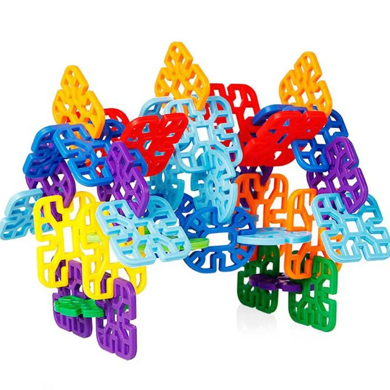 Children Toys Snowflake Building Blocks Educación Montessori Geometric Shapes Bloques De Construcción Kinder Spielzeuge