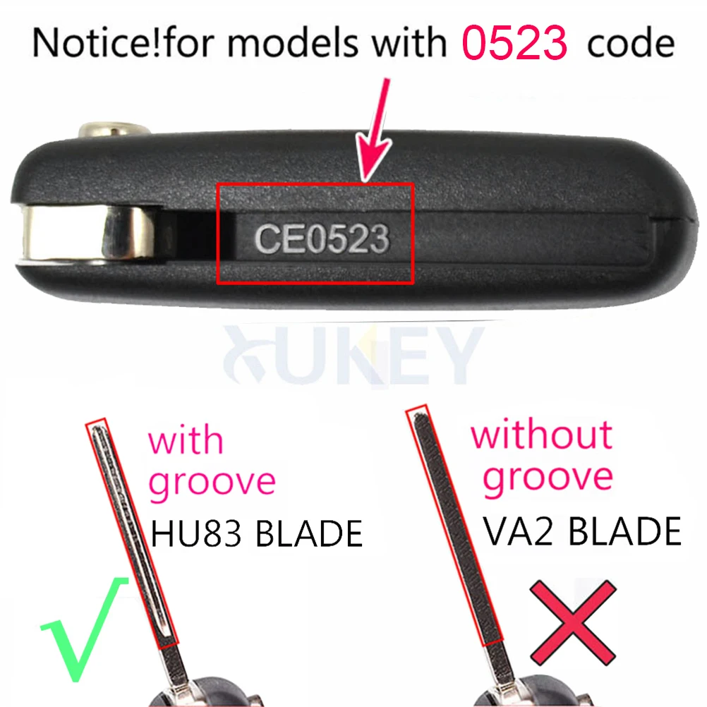 Car Remote Key Shell Case Cover Fob Modified Replacement For Peugeot 207 307 407 408 308 For Citroen C4 C2 C3 HU83 Blade CE0523