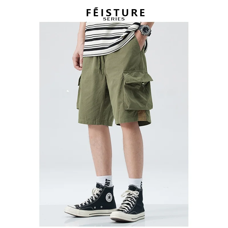 

Winter Casual Cotton Work Trousers Loose Fit Straight Leg Five-Pocket Retro Style Men's Fashion Leisure Pants