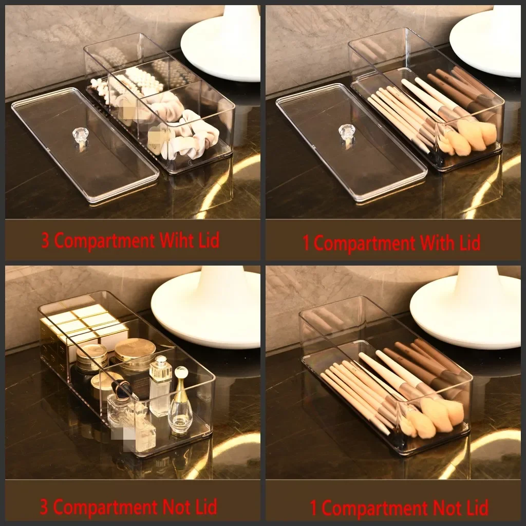 Clear Desktop Drawer-separated Socks Underwear Acrylic Material Transparent Clear Lipstick Cosmetic Storage Box Makeup Organizer