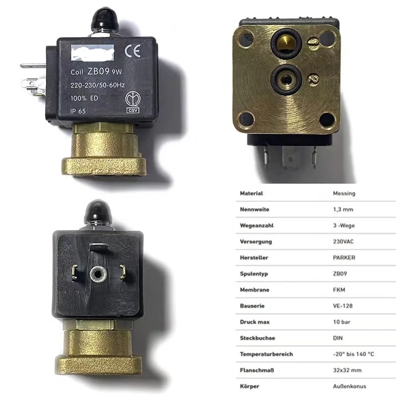 ZB09 9W Core Three-way Coil Valve Body Solenoid Valve, Suitable For Nuova ASTORIA FAEMA La Cimbali BEZZERA