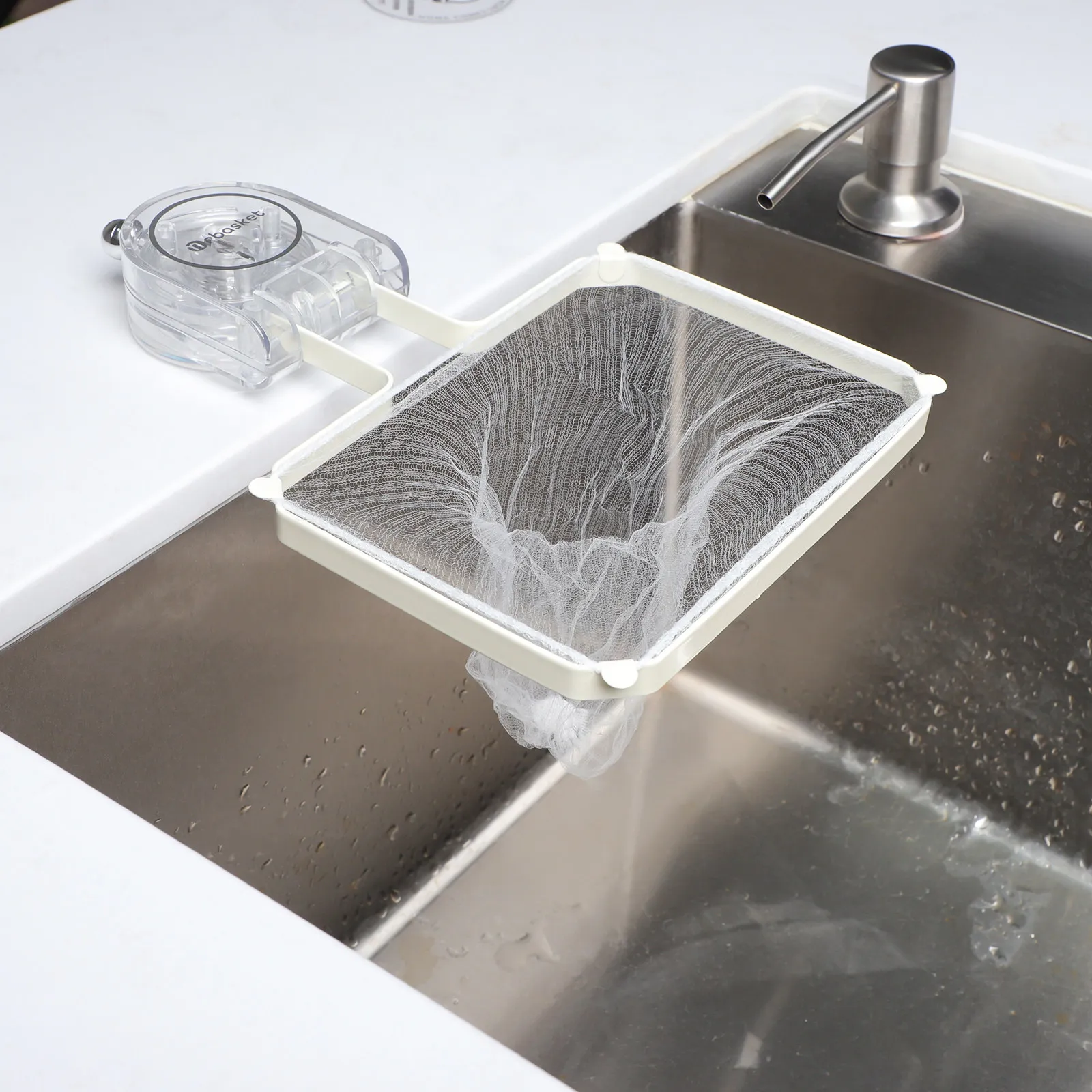 

1Set Kitchen Sink Strainer Rack with Suction Cup Mount Fine Mesh Filter Net for Food Waste Leftovers Drainage Easy Clean