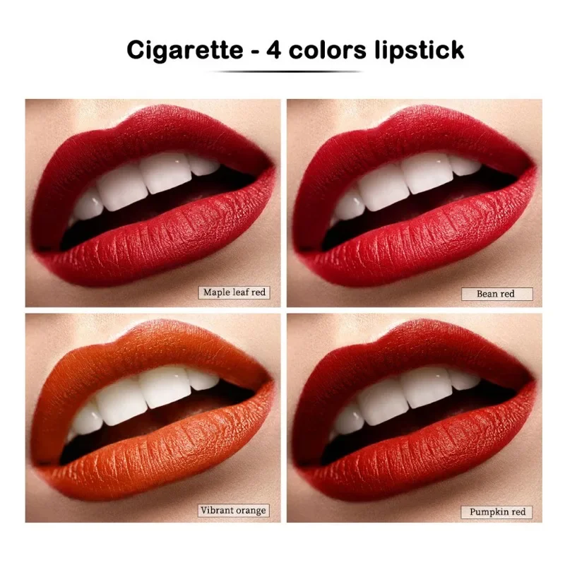 4-kleuren sigaret lippenstift set matte glans langdurige lip glazuur waterdichte lip stick buis naakt tint make-up cosmetica