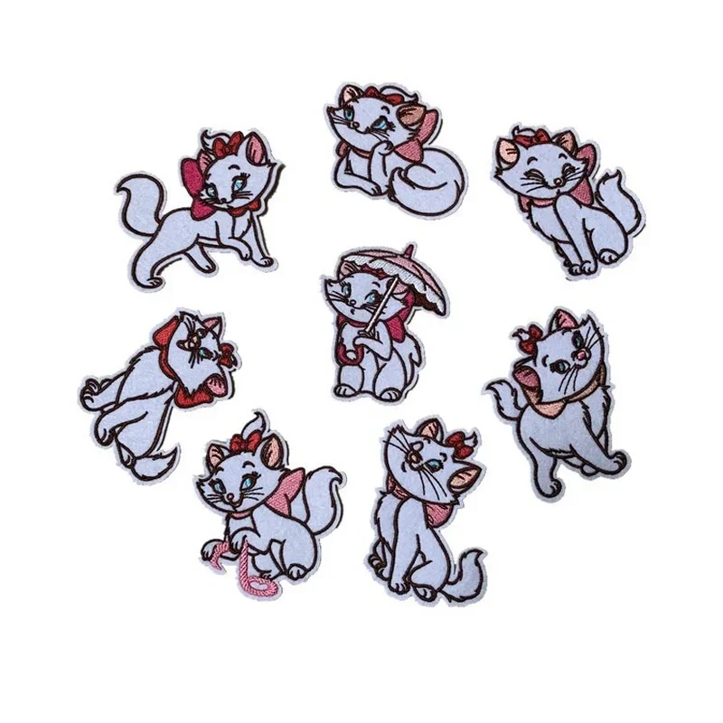 The Aristocats Disney Embroidered Patch Stickers DIY Sweatshirt Cartoon Fusible Patches Clothes Jackets Appliques Sewing Gifts