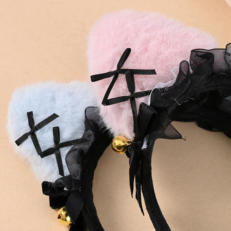 

Ear Headband Soft Plush Bowknot Costume Headband Lolita Princess Headpiece Playful Lace Ear Accessory For Cosplay Festival