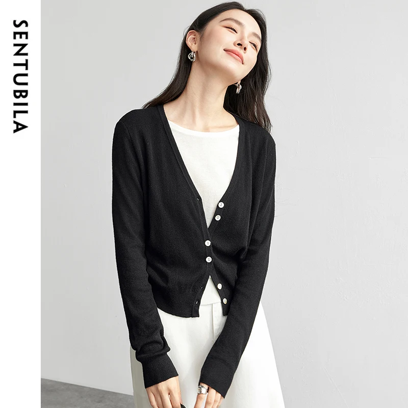 

SENTUBILA 2 in 1 Wool Pullover Sweater Knitwear Women 2025 Spring Fall Jumpers Long Sleeve Knited Tops Female Clothing W51H57986