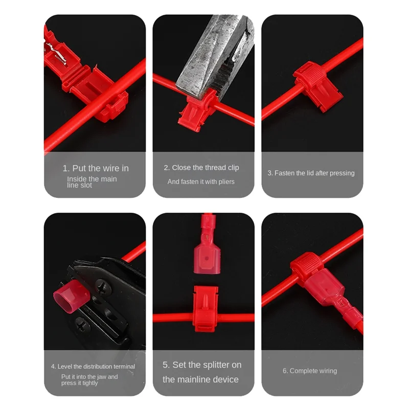 

Y42A-120 Pcs/60 Pairs Quick Splice Wire Terminals T-Tap Self-Stripping With Nylon Fully Insulated Male Quick Disconnects