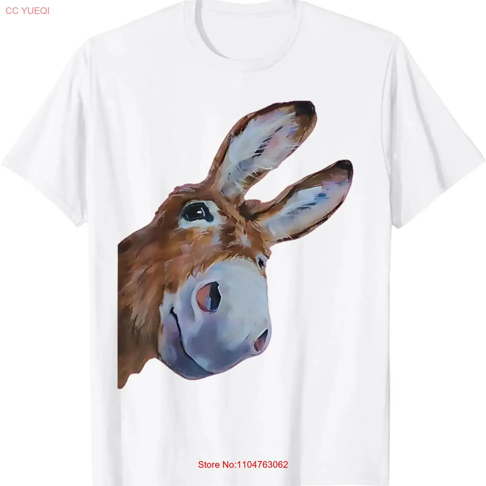 Funny Donkey Art Head Smile Eagerly Lover Men T Shirt  vintage Washed streetwear Slightly Stylish Unisex graphic Casual Soft