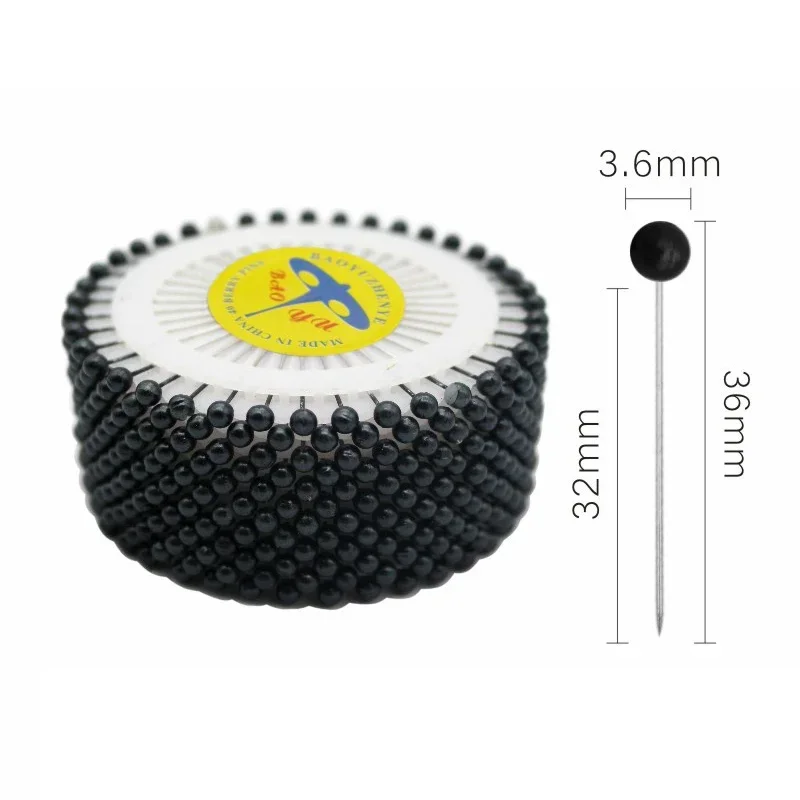 480 sztuk/rolka 36Mm kolorowe okrągłe głowa perły igły Stitch prosto Push szpilki do szycia dla krawiectwo Diy przyrządy do szycia pozycjonowanie