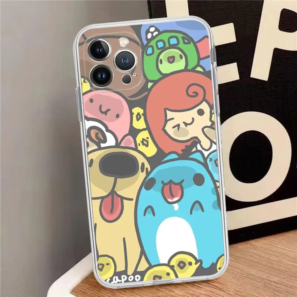 Cute Bugcat Capoo Phone Case For iPhone 15 14 13 12 Mini 11 Pro XS Max X XR SE 6 7 8 Plus Soft Silicone Cover