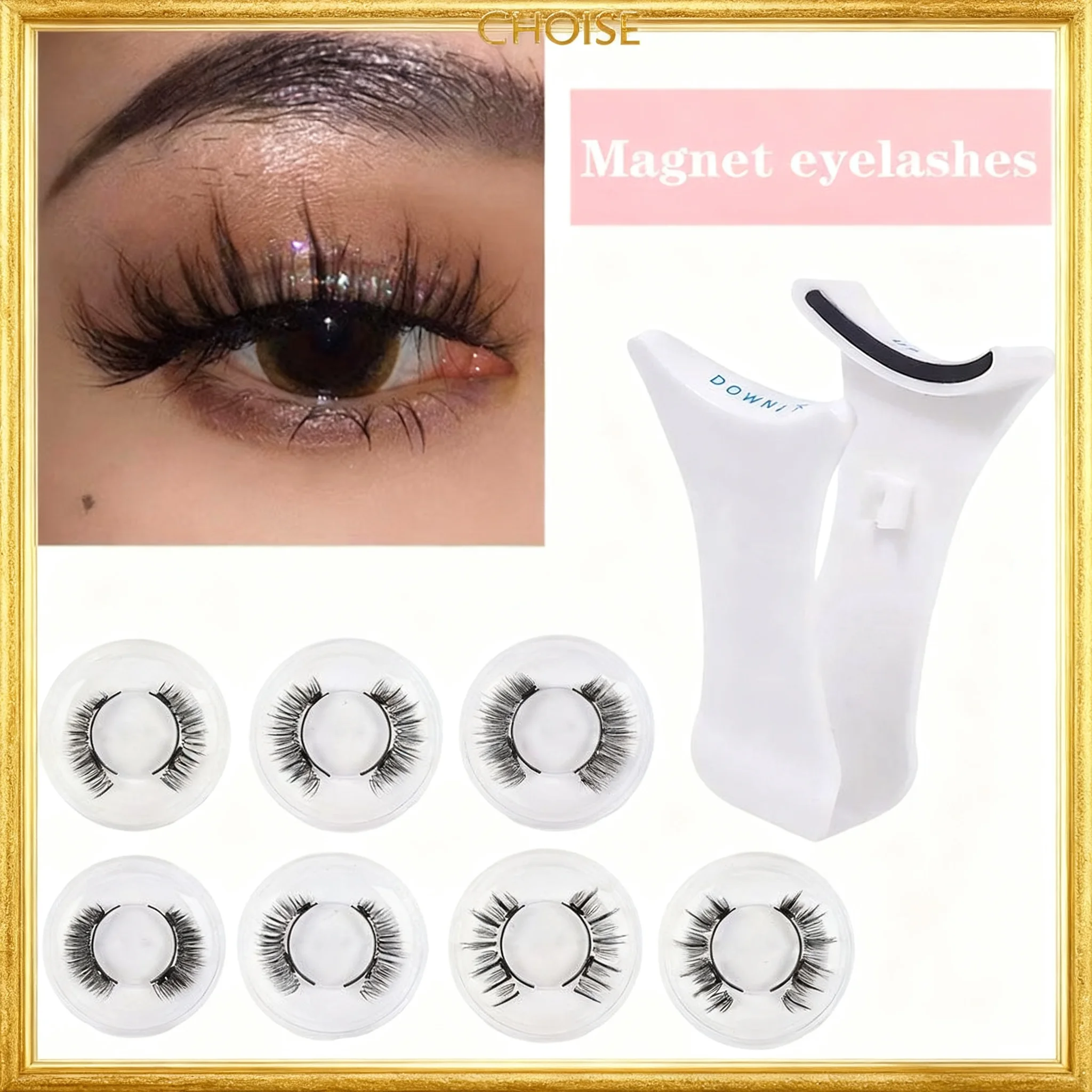 1pair Magnetic Eyelashes Handmade 3D Natural Magnetic False Eyelashes Reusable Magnetic Eyelashes Tweezers Set