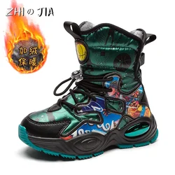 High Quality Winter Children's Non Slip Buckle Snow Boots Boys Outdoor Warm Boots Fashion Paired With High Cut Cotton Footwear