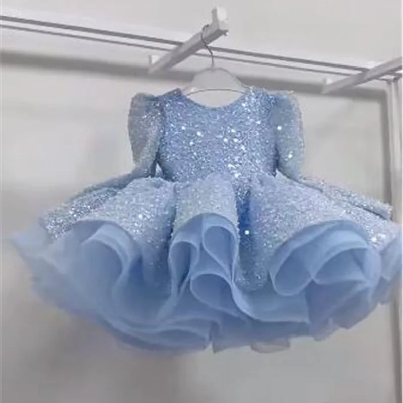 

Sequin Children Birthday Dress Girl Host Princess Dress Flower Girl Fluffy Dress Model Walk Show Piano Performance Dress Clothes