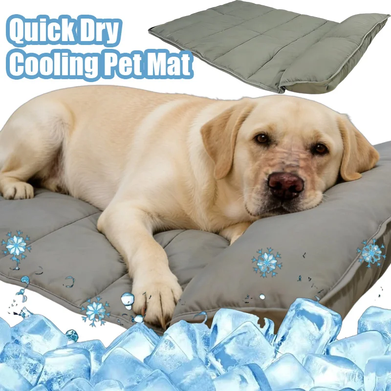 

2026 New Quick Dry Cooling Pet Mat Waterproof Summer Ice Pad Soft Sofa Bed For Dogs Cats Indoor Outdoor Multi-Size Pet Supplies