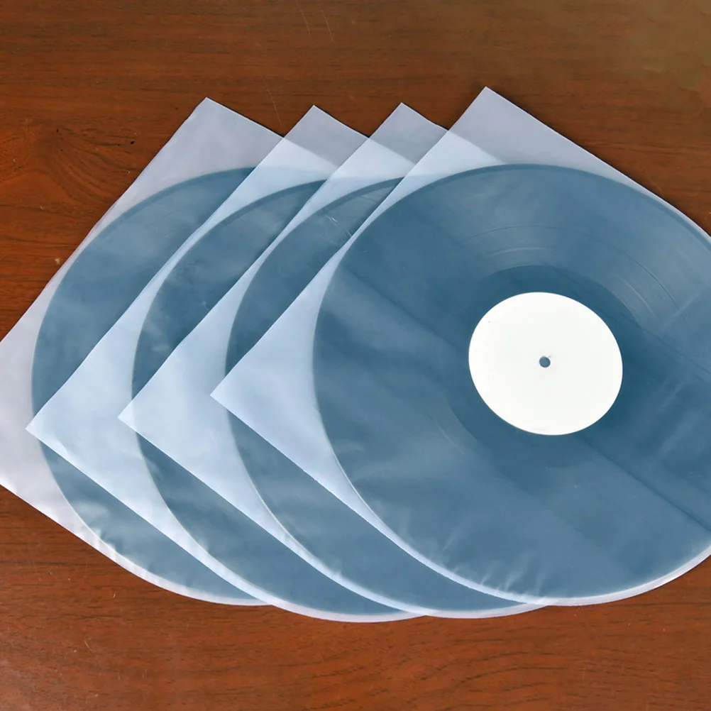 

100pcs Clear Vinyl Record Sleeves Anti-Static Protection For Dust Scratch Resistant Standard Size Plastic Cover Storage Bag