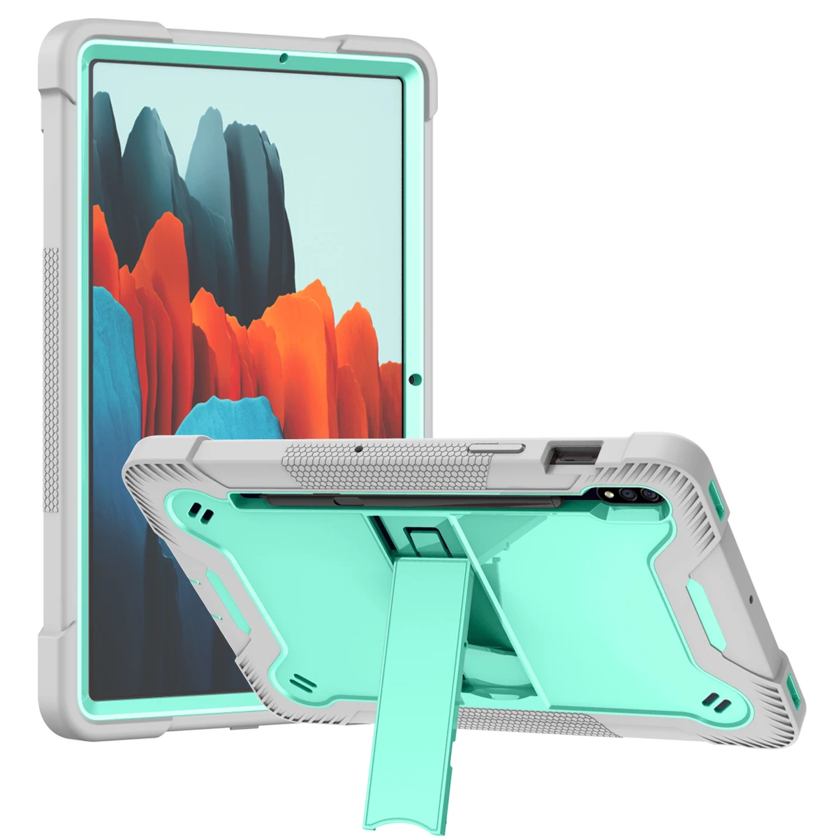 For Samsung Galaxy Tab S10 Plus 12.4 inch SM-X820 SM-X826B 2024 S9 Plus Heavy Duty Armor Case Kids Hybrid Cover PC-Silicone Case