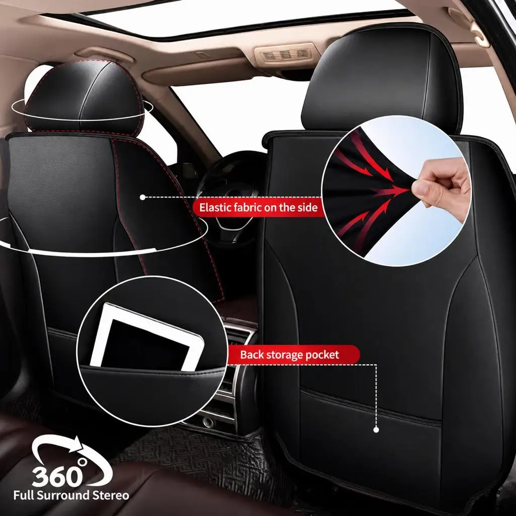 Anti-Slip  Breathable Car 5 Seat Cover For Toyota Camry 2007-2018 Front+Rear Seat Cushion Pad Full Set Adjustable Straps view 3