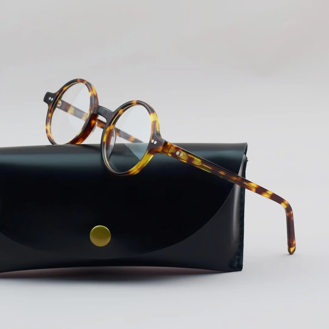 

Fashion Full Rim Reading Glasses Frame Men And Women Round Acetate Glasses Frame Tortoise Spectacle For Prescription Lenses