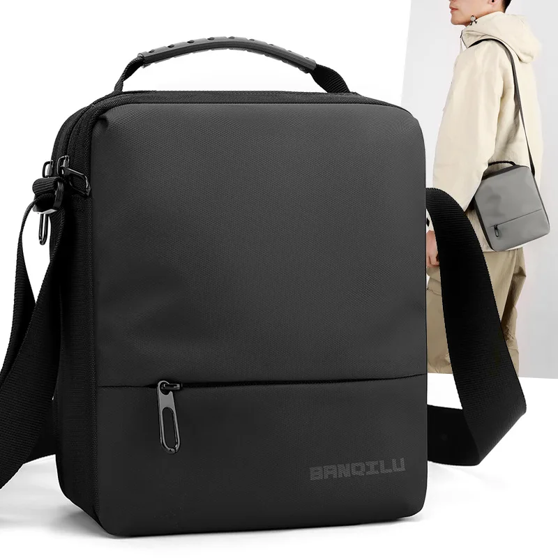 

Waterproof and wear-resistant Oxford cloth men's shoulder bag vertical square portable commuting crossbody bag