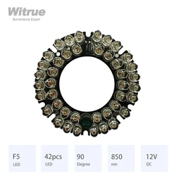 Witrue 42pcs IR LED Infrared Board 850nm 90 Degree Size 60 X 60mm for Surveillance CCTV Cameras Night Vision Accessories