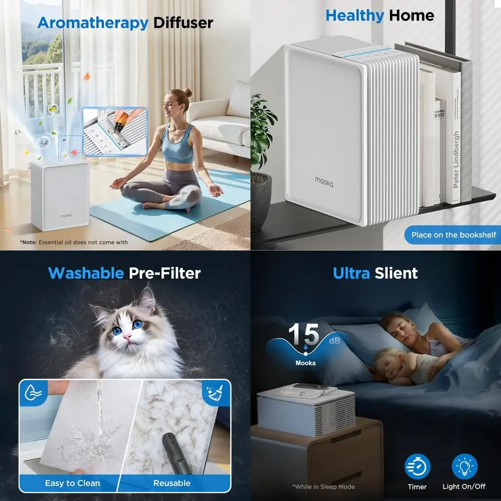 

Большой HEPA-очиститель воздуха для помещений с домашними животными, с моющимся предварительным фильтром, удаляет шерсть и запахи животных, подходит для спален, общежитий, офисов