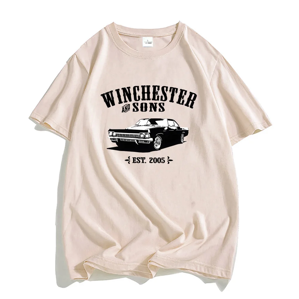 Winchester and  Songs Est 2005 T-shirt Supernaturall TV Series Printing Tshirts Short Sleeve Summer Cotton Soft Tee-shirt Unisex