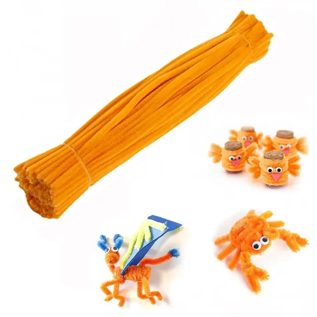 100 Stuks Twist Bar Chenille Stelen Aambeeld Draad Ambachtelijke Pijp Speelgoed Diy Strips Creatief Hobby Handgemaakt Materiaal Voor Diy Ambachtelijke Benodigdheden