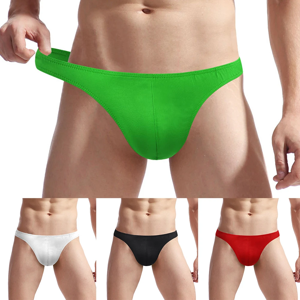 

Men Elastic Enhance Pouch Thong Elasticity Slips Bikini Beachwear G-String Minikini Tangas Posing Youth T-back Underwear