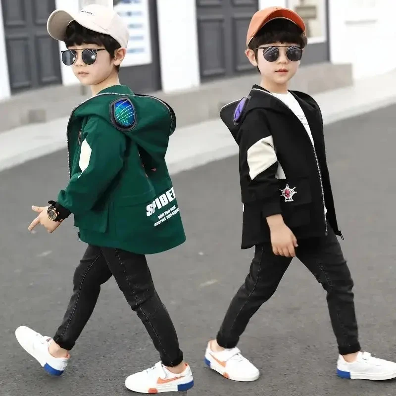 Kids Clothes Spiderman Jacket Spring Autumn Boys Cartoon Hoodie Jackets Children Zip Windbreak Coats fashion Sports Tops Clothes