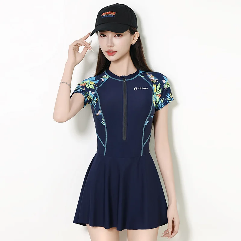 

Танкини с контролем живота, цельный купальник для женщин, скромное платье для плавания на молнии с короткими рукавами, купальный костюм с шортами для мальчиков, пляжная одежда