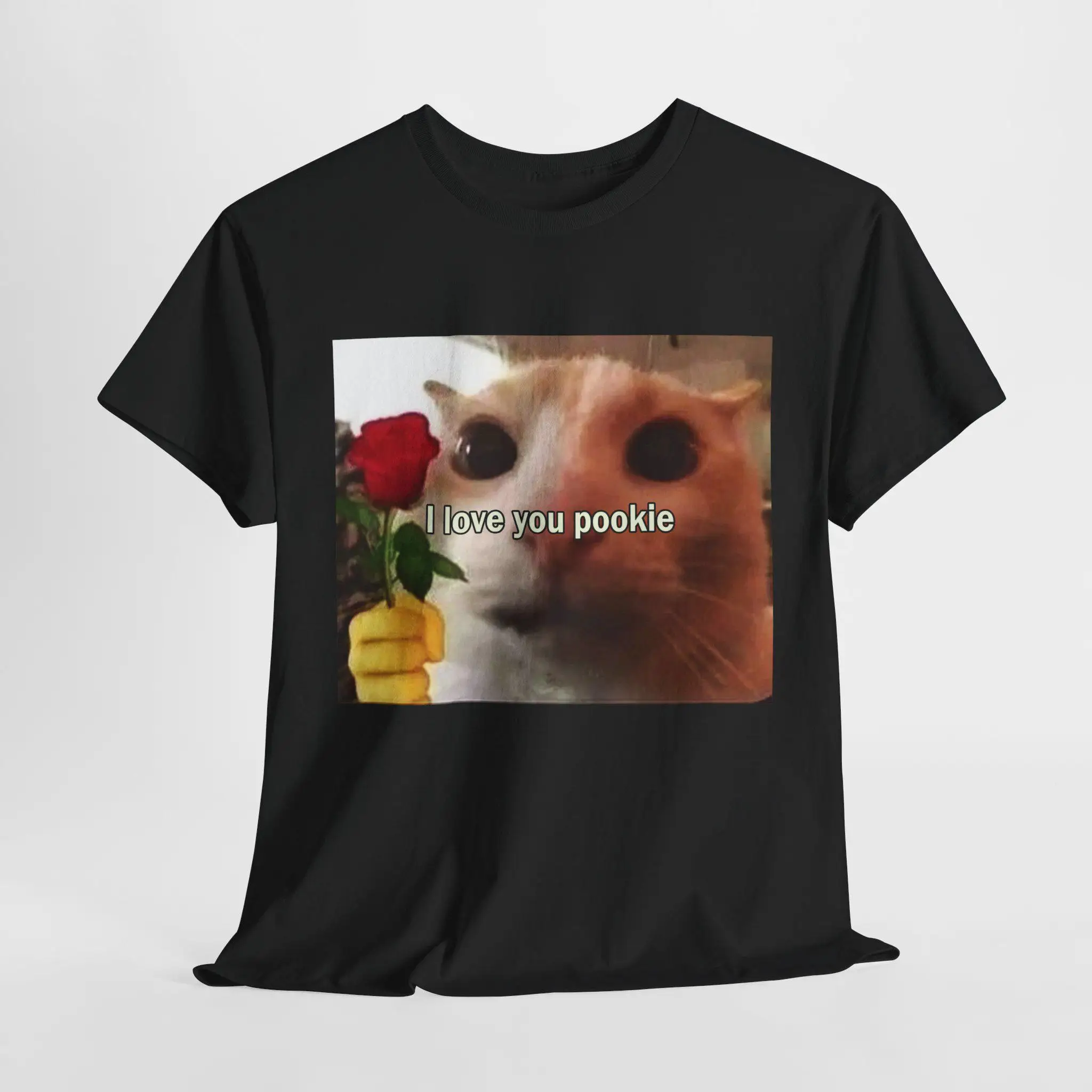 

Футболка I Love You Pookie Cat с забавным мемом, мужская и женская модная хлопковая футболка с короткими рукавами, рубашка в стиле ретро в стиле хип-хоп Y2k, мужская одежда
