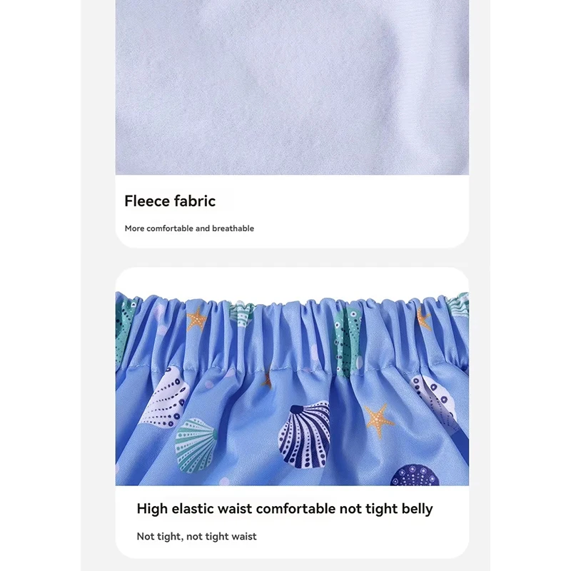 Reusable Washable Adjustable Hook and Loop Adult Cloth Diaper Leakproof Leg Cuffs Soft Suede Cloth Inner Lining Printed Design