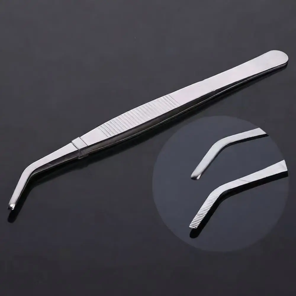 Anti Slip 304 Stainless Steel Tweezer Serrated Forceps Thickened Precision Hand Tool For Medical Dressing Home Tasks