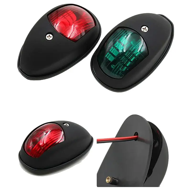 Waterproof LED Marine Navigation Lights Pair 12-24V IP67 3W 8x5630 Red Green Boat Bow Side Marker